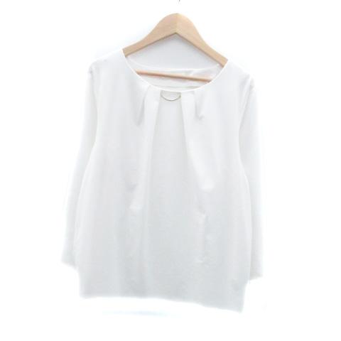 インデックス INDEX ブラウス カットソー ラウンドネック 長袖 ラインストーン L オフホワイ...