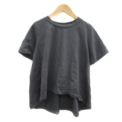 ミズイロインド mizuiro ind Tシャツ カットソー 半袖 ラウンドネック 無地 チャコール...