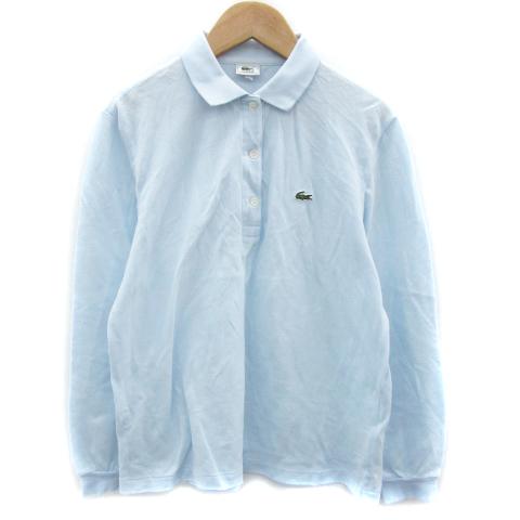 ラコステ LACOSTE ポロシャツ 長袖 ポロカラー ワッペン 42 3L ライトブルー 水色 /...
