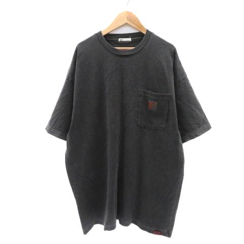 ジャバ JaVa Tシャツ カットソー 五分袖 オーバーサイズ M ダークグレー /YK36 レディ...