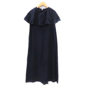 ティティベイト titivate ノースリーブワンピース ロング丈 半袖 麻 リネン混 S 紺 ネイビー /YK33 レディース