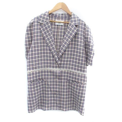 ジュエティ jouetie テーラードジャケット 半袖 ロング丈 ショート丈 2way チェック柄 ...