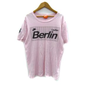 ナイキ NIKE Tシャツ カットソー 半袖 ラウンドネック プリント S ピンク /SY33 メンズ