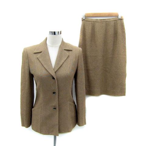 アンクライン スーツ セットアップ 上下 テーラードジャケット タイトスカート スリット 無地 リネ...