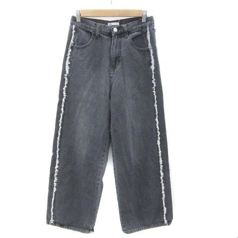 ジャバ JaVa デニムパンツ ジーンズ ワイドパンツ アンクル丈 S チャコールグレー /YM22...