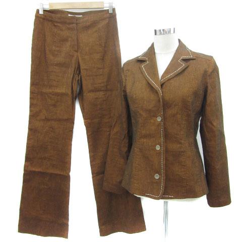 グランデューチェ セットアップ 上下 テーラードジャケット ミドル丈 シングルボタン フレアパンツ ...