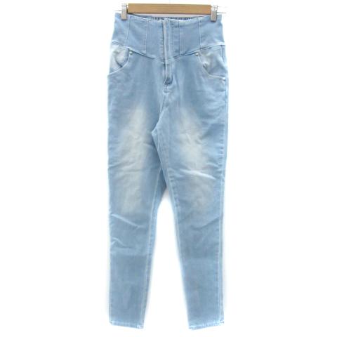 レディ Rady デニムパンツ ジーンズ スキニーパンツ ロング丈 ハイウエスト 25 S ライトブ...