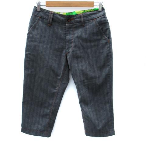 ヴォー VOO クロップドパンツ ハーフパンツ ストライプ柄 ウール混 グレー /SM20 メンズ