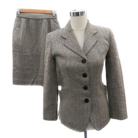 十仁プラザ クチュール フォーマル セットアップ 上下 オープンカラージャケット タイトスカート シ...