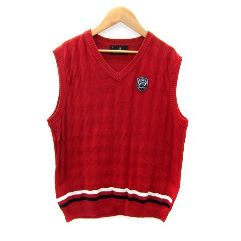 パラディーゾ PARADISO ゴルフウエア ニットベスト ミドル丈 Vネック アーガイルチェック柄...