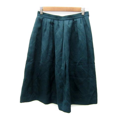 ユナイテッドアローズ UNITED ARROWS フレアスカート ミモレ丈 無地 38 M モスグリ...