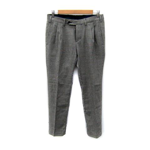 エムピー ディ マッシモピオンボ スラックスパンツ テーパードパンツ グレンチェック柄 ボタンフライ...