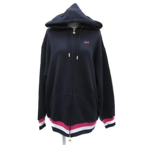 レディ Rady ジャケット パーカー ミドル丈 ジップアップ ロゴ刺? 裏起毛 オーバーサイズ S...