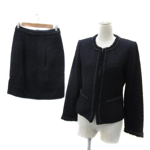 アリスバーリー フォーマル セットアップ 上下 ノーカラージャケット タイトスカート ひざ丈 チェッ...