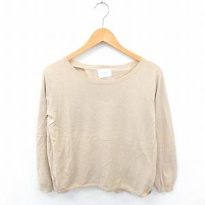 レッドシーム RED SEAM ニット セーター 薄手 丸首 無地 シンプル 綿 コットン 長袖 F 薄茶 ベージュ /TT16 メンズ