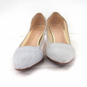銀座ヨシノヤ パンプス レザー 皮革 リボン 茶 ブラウン 23cm