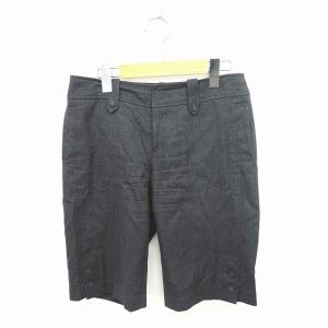 組曲 クミキョク KUMIKYOKU パンツ ハーフ ひざ丈 ジップフライ ウール 無地 シンプル 2 チャコールグレー 灰 /TT43 レディース
