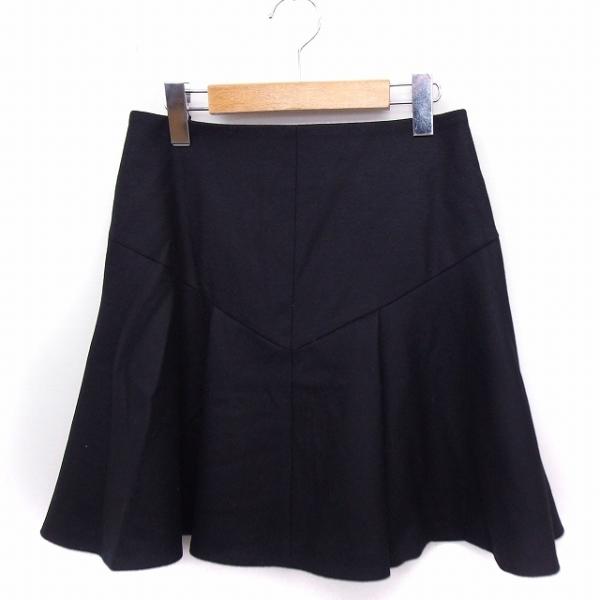 バビロン BABYLONE スカート フレア ミニ 無地 シンプル ウール 38 ブラック 黒 /F...