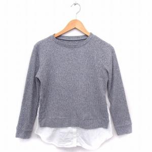 other - パルク Parc.1 シャツ ブラウス ストライプ ドッキング 1 S 白 黒 Parc.1 HAPPY SHOP