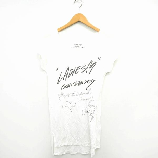 スパイラルガール SPIRALGIRL Tシャツ カットソー 文字プリント 丸首 フレンチスリーブ ...