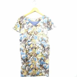 BCBGMAXAZRIA ひざ丈ワンピース カシュクール ノースリーブ ストレッチ