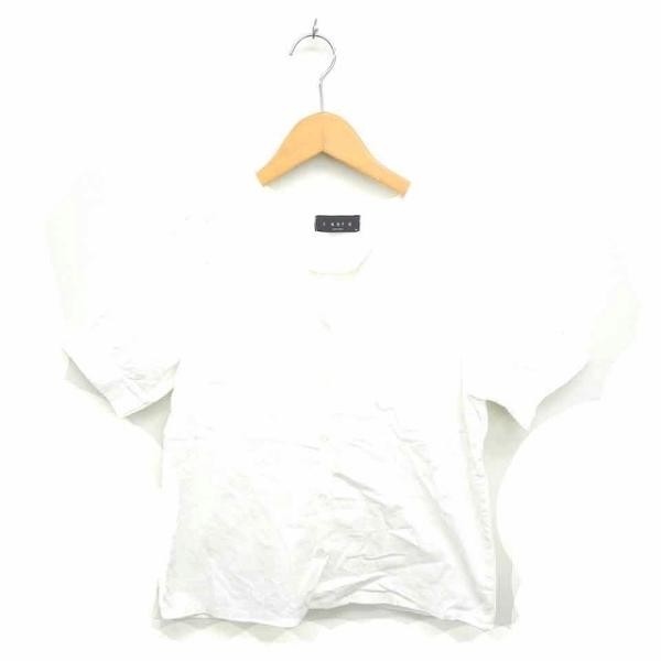I GOT C シャツ ブラウス ノーカラー Vネック 無地 半袖 アイボリー 白 /TT24 レデ...