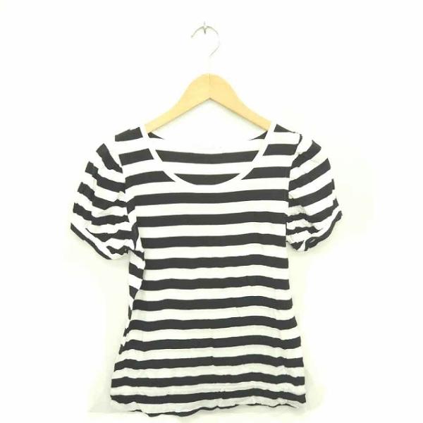 ローリーズファーム LOWRYS FARM カットソー Tシャツ ボートネック ボーダー 綿 半袖 ...