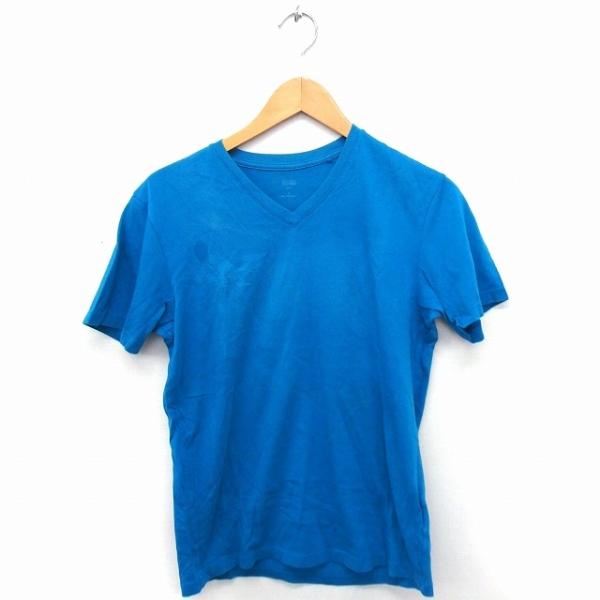 ユニクロ UNIQLO Tシャツ カットソー Vネック 半袖 コットン 綿 無地 シンプル S サッ...