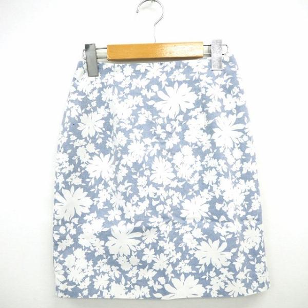 ビーラディエンス BE RADIANCE スカート ボトムス タイト 花柄 ひざ丈 コットン 綿 S...