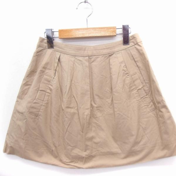 アナトリエ ANATELIER スカート フレア ミニ 無地 コットン 綿 34 ベージュ /FT1...
