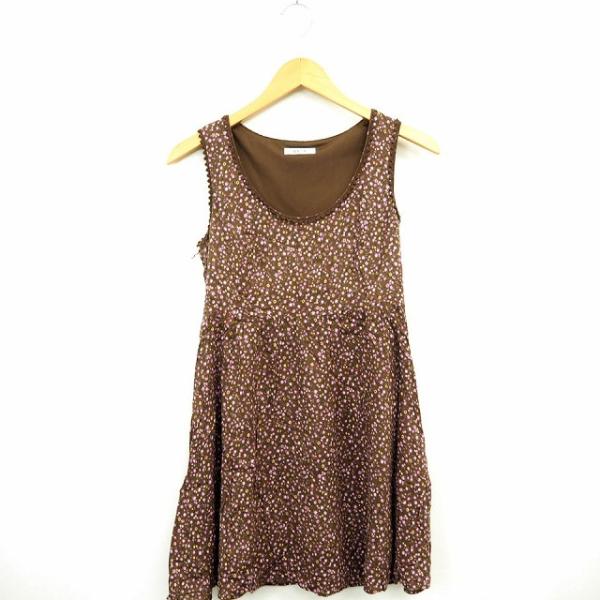 ライザ RYZA ワンピース 花柄 レース 丸首 ミニ ショート 袖なし ノースリーブ コットン 綿...