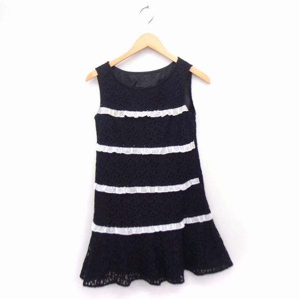 ユニバーバル ミューズ UNIVERVAL MUSE ワンピース レース フリル 丸首 ノースリーブ...