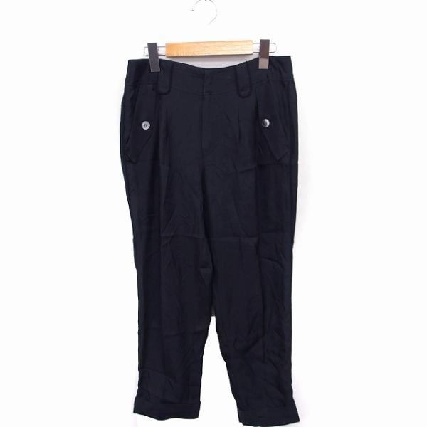 ブラーミン BRAHMIN クロップド パンツ ロールアップ タック センタープレス 38 ブラック...