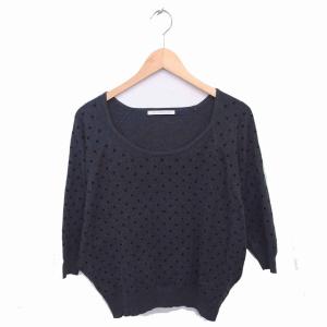 レディラックルカ LADY LUCK LUCA ニット セーター ドット ドルマンスリーブ 七分袖 グレー ブラック 黒 /TT7 レディース