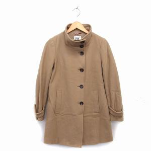 自由区（ジユウク） アンゴラ混 スタンドカラーコート ブラック系 38