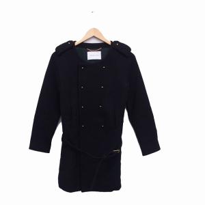 Sov. ダブルスタンダードクロージング カシミア混 ウールコート　F ソブ sov. ダブスタ ノーカラーコート ウール カシミヤ混 ミドル丈 36