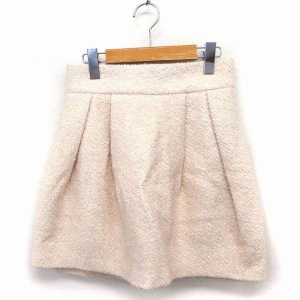 コルテスワークス CORTES WORKS タック フレアスカート ミニ ラメ混 ウール混 36 ラ...