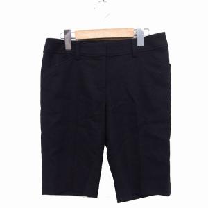 ナチュラルビューティーベーシック NATURAL BEAUTY BASIC ハーフパンツ ショートパンツ センタープレス ラメ混 ウール M ブラック 黒 /FT10