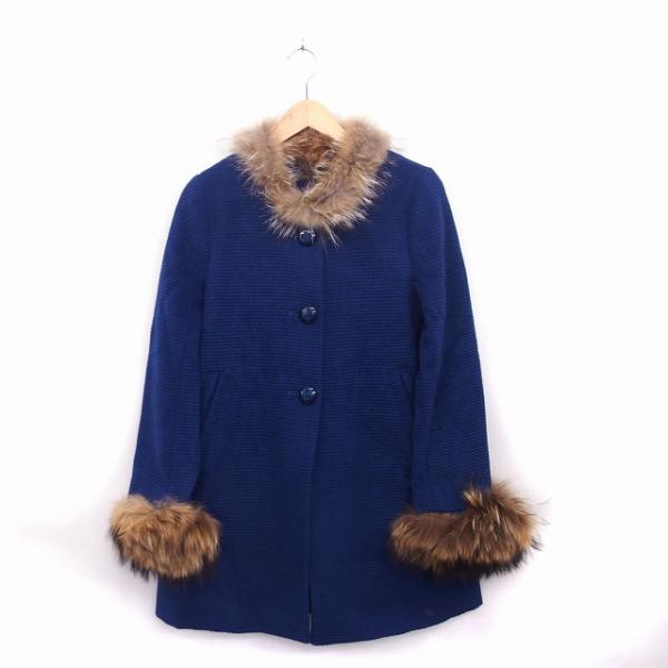 フリーズフレーズ FREE'S PHRASE コート アウター ファー ミドル丈 ウール ラクーン ...