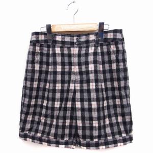 パーリッシィ PAR ICI チェック柄 ショートパンツ ハーフパンツ ロールアップ ウール M グレー /FT40 レディース