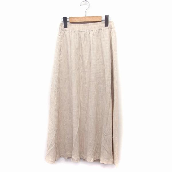 アズールバイマウジー AZUL by moussy フレアスカート ロング マキシ丈 柄 S ベージ...