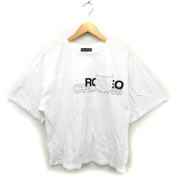 ロデオクラウンズ Rodeo Crowns カットソー Tシャツ コットン 綿 ロゴ プリント 透け...