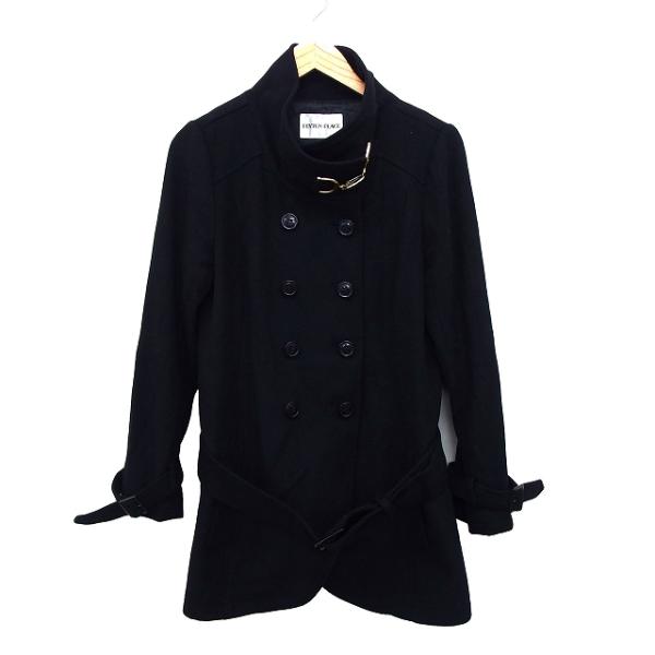 ペイトンプレイス PEYTON PLACE スタンドカラー コート ミディ丈 ダブル メルトン 無地...
