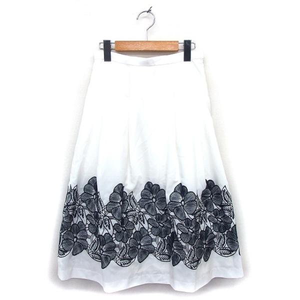 ルール RULE スカート フレア ロング 刺繍 タック 透け感 サイドジップ 61-89 オフホワ...