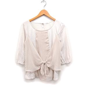 エル ELLE 七分袖 ブラウス 切替 シフォン...の商品画像