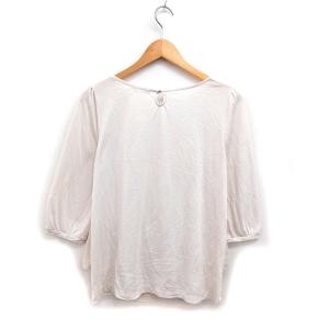 エル ELLE 七分袖 ブラウス 切替 シフォ...の詳細画像1