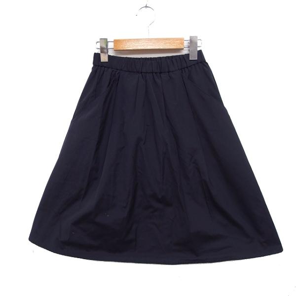 23区 オンワード樫山 フレア スカート ひざ丈 無地 シンプル 30 ネイビー 紺 /FT21 レ...