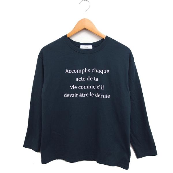 ディスコート Discoat プリント Tシャツ カットソー 長袖 丸首 綿混 F チャコール /F...