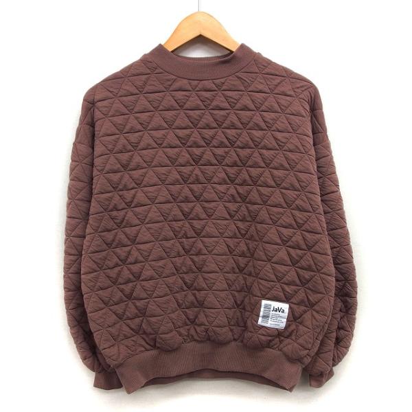 ジャバ JaVa セーター ニット キルティング シンプル 切替リブ ボリューム袖 長袖 丸首 M ...