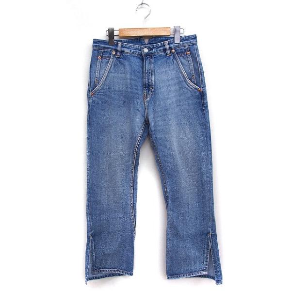 アールエヌエー RNA デニム ジーンズ スリット パンツ ウオッシュ加工 S ブルー 青 /FT1...